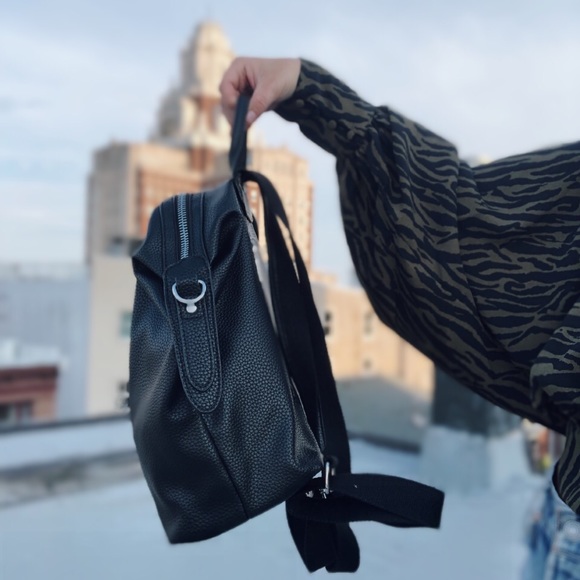 Kenzie Black Vegan Leather Backpack - Picture 7 of 8